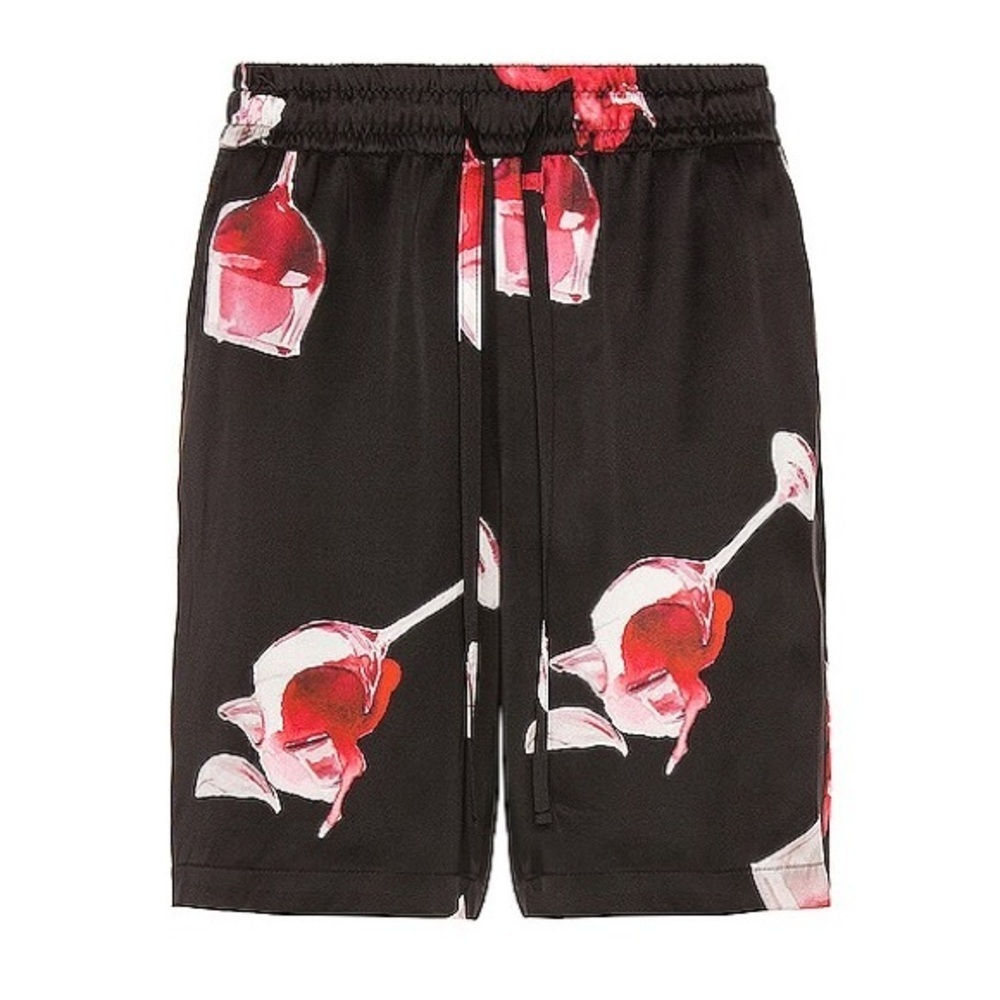 NAHMIAS Fine Wine Silk Graphic Shorts